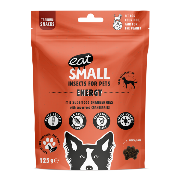 EAT SMALL Energy skanėstai su vabzdžiais šunims, energijai palaikyti, 125 g paveikslėlis
