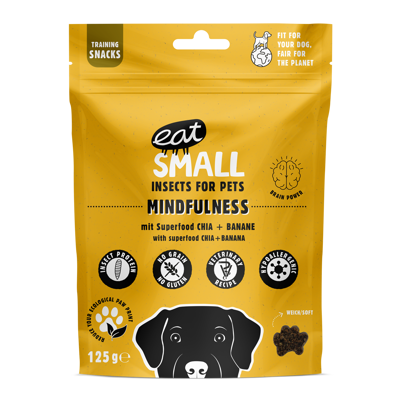 EAT SMALL Mindfulness skanėstai su vabzdžiais šunims, su magniu ir Omega 3, 125 g paveikslėlis