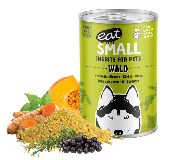 EAT SMALL Wald konservuotas maistas su vabzdžiais suaugusiems aktyviems šunims, 800 g paveikslėlis