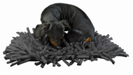 EAT SLOW LIVE LONGER žaismingas kilimėlis lėtam ėdimui ir užimtumui 44x28 cm, pilkas paveikslėlis