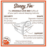 SLEEPY FOX SNUGGLE CAVE guolis-urvas šunims, didelis paveikslėlis