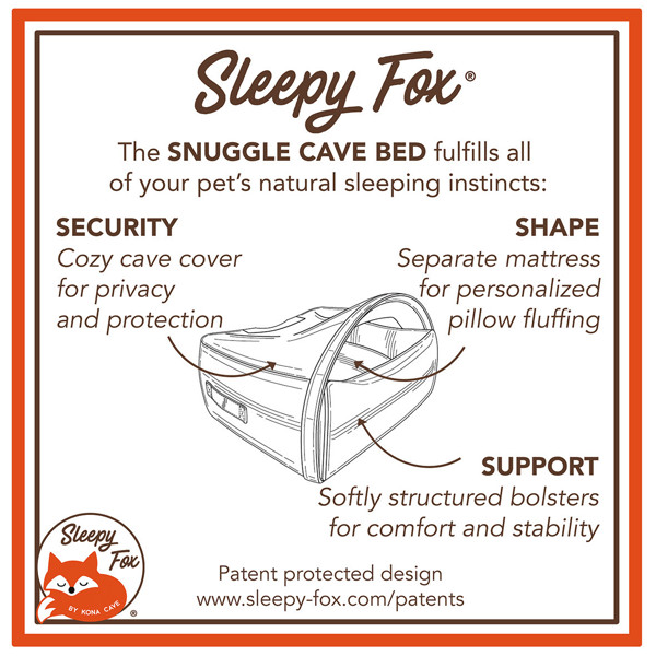 SLEEPY FOX SNUGGLE CAVE guolis-urvas šunims, vidutinis paveikslėlis