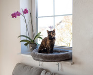 KERBL katės guolis tvirtinamas ant palangės  55x35 cm, pilkas paveikslėlis