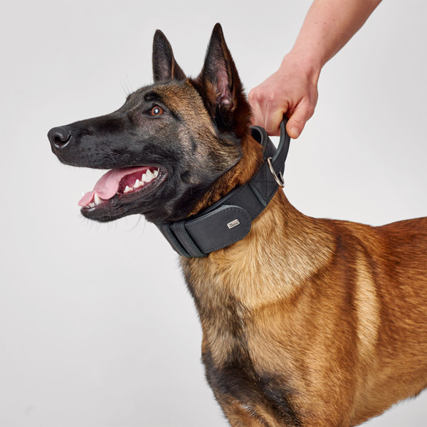 HUNTER LARVIK odinis antkaklis šunims su rankena, 65/L, juodas paveikslėlis