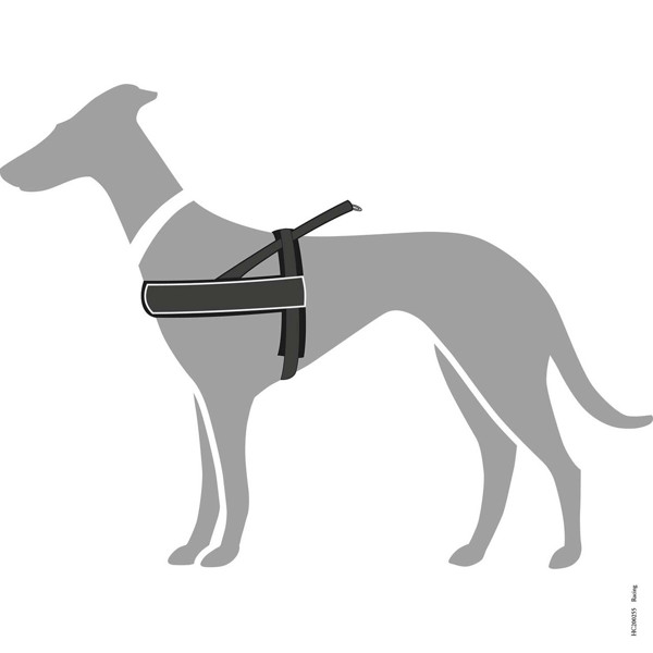 HUNTER NORWEGIAN RACING nailonines petnešos šunims, L, juodos paveikslėlis
