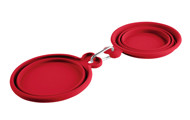 HUNTER Travel bowl kelioninis dubenelis iš silikono, 350/750 ml, raudonas paveikslėlis