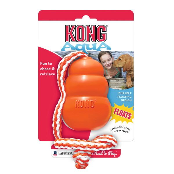 KONG AQUA žaislas su virvele šunims, M, oranžinis paveikslėlis
