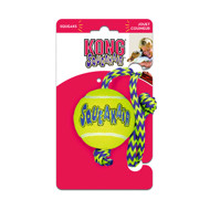 KONG SQUEAKAIR BALL žaislas šunims su virve, M, geltonas paveikslėlis