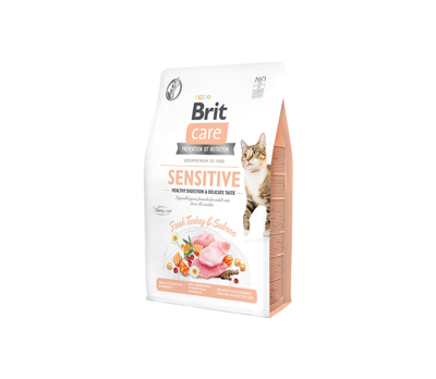 BRIT CARE Cat GF Sensitive Healthy Digestion&Delicate Taste sausas maistas jautrioms katėms 2 kg paveikslėlis