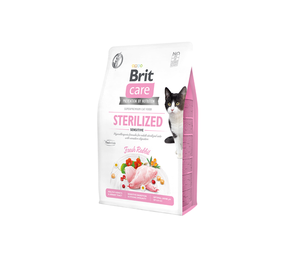 BRIT CARE Cat GF Sterilized Sensitive sausas begrūdis maistas sterilizuotoms katėms 2 kg paveikslėlis