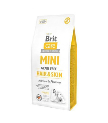 BRIT CARE Mini Hair&Skin hipoalerginis sausas maistas ilgo plauko šunims 7 kg paveikslėlis