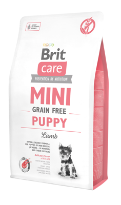 BRIT CARE Mini Puppy Lamb hipoalerginis sausas maistas šuniukams su ėriena 2 kg paveikslėlis