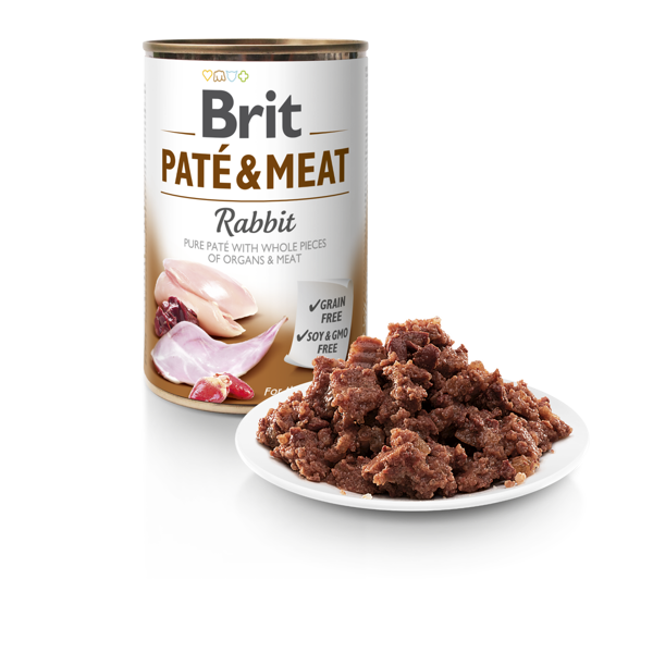 BRIT CARE Rabbit Pate & Meat konservai šunims su triušiena ir vištiena 400 g paveikslėlis