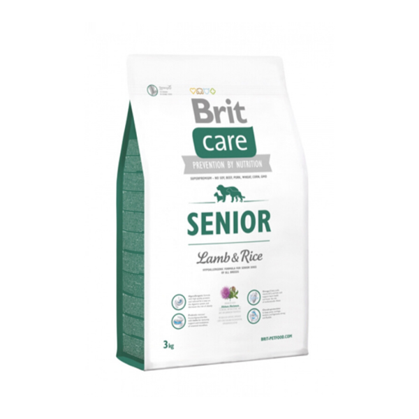 BRIT CARE HP Senior Lamb&Rice sausas maistas šunims su ėriena ir ryžiais,  3 kg paveikslėlis