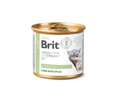 BRIT GF Veterinary Diets Diabetes Lamb with Peas konservai katėms 200 g paveikslėlis