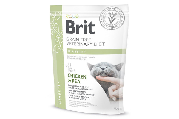 BRIT GF Veterinary Diets Diabetes sausas maistas katėms 400 g paveikslėlis