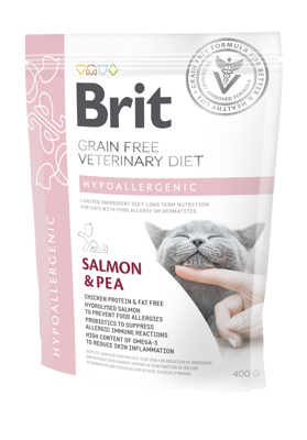BRIT GF Veterinary Diets Hypoallergenic sausas maistas katėms 400 g paveikslėlis