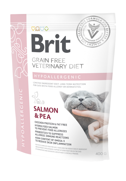 BRIT GF Veterinary Diets Hypoallergenic sausas maistas katėms 400 g paveikslėlis