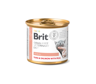 BRIT GF Veterinary Diets Renal Tuna&Salmon with Peas konservai katėms 200 g paveikslėlis