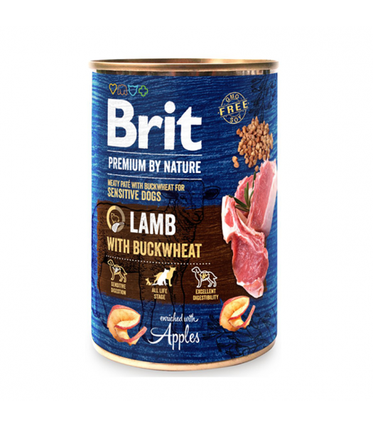 BRIT PREMIUM by Nature Lamb with Buckwheat konservai šunims su ėriena ir grikiais 400 g paveikslėlis
