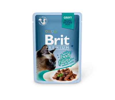 BRIT PREMIUM Delicate Beef in Gravy konservai suaugusioms katėms su jautiena 85 g paveikslėlis