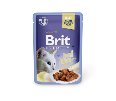 BRIT PREMIUM Delicate Beef in Jelly konservai suaugusioms katėms su jautiena 85 g paveikslėlis