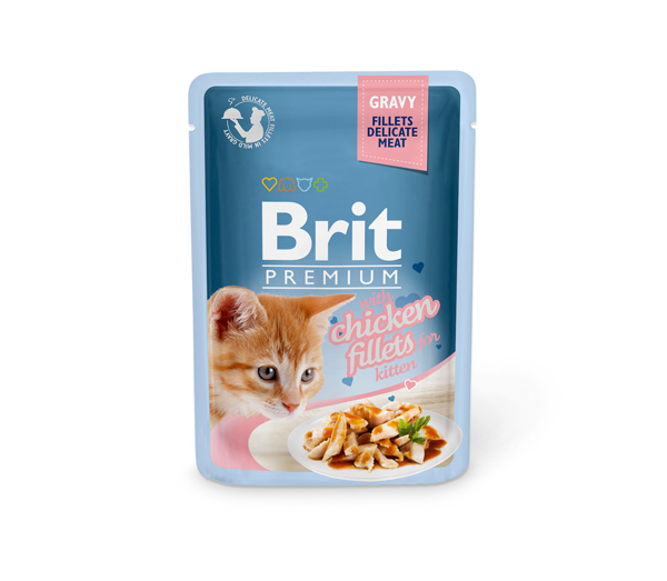 BRIT PREMIUM Delicate Chicken for Kitten in Gravy konservai kačiukams su vištiena padaže 85 g paveikslėlis