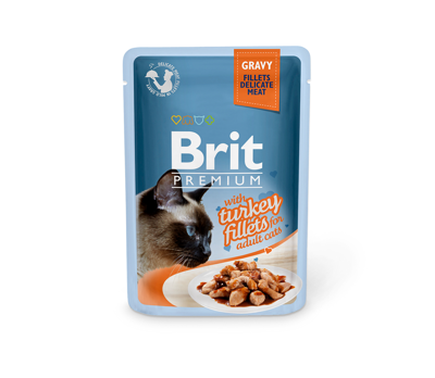 BRIT PREMIUM Delicate Turkey in Gravy konservai suaugusioms katėms su kalakutiena 85 g paveikslėlis