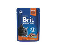 BRIT Premium Salmon for Sterilised konservai sterilizuotoms katėms su lašišos gabaliukais padaže 100 g paveikslėlis