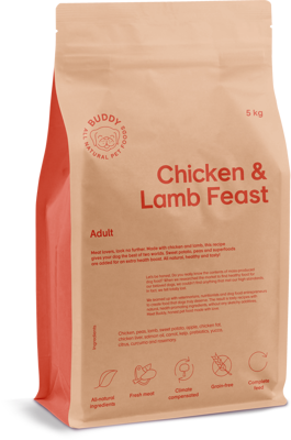 BUDDY Chicken + Lamb Feast sausas maistas su vištiena ir ėriena suaugusiems šunims, 5 kg paveikslėlis