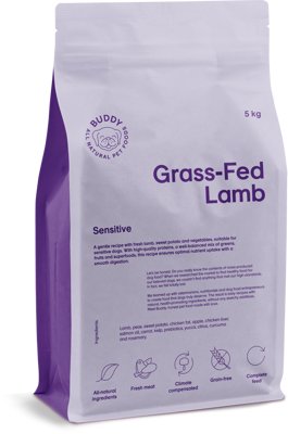 BUDDY Grass-Fed Lamb sausas maistas su ėriena jautriems šunims, 5 kg paveikslėlis