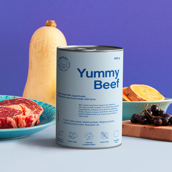 BUDDY Yummy Beef konservai šunims jautiena, 400g paveikslėlis