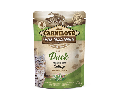 CARNILOVE Duck Catnip konservai katėms su vištiena ir antiena 85 g paveikslėlis