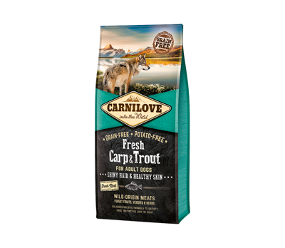CARNILOVE FRESH Carp&Trout sausas maistas suaugusiems šunims su karpiu ir upėtakiu 12 kg paveikslėlis