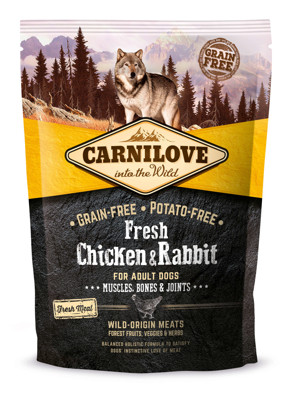 CARNILOVE FRESH Chicken&Rabbit for Adult sausas maistas suaugusiems šunims su vištiena ir triušiena 1,5 kg paveikslėlis