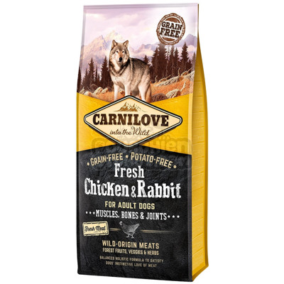 CARNILOVE FRESH Chicken&Rabbit for Adult sausas maistas suaugusiems šunims su vištiena ir triušiena 12 kg paveikslėlis