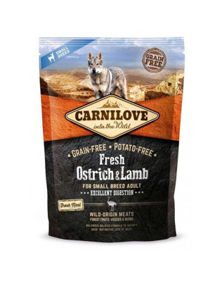 CARNILOVE FRESH Ostrich&Lamb for small breed sausas maistas smulkių veislių šunims su strutiena ir ėriena 1,5 kg paveikslėlis