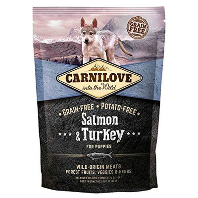CARNILOVE Puppy Salmon & Turkey sausas maistas šuniukams su lašiša ir kalakutiena 1,5 kg paveikslėlis