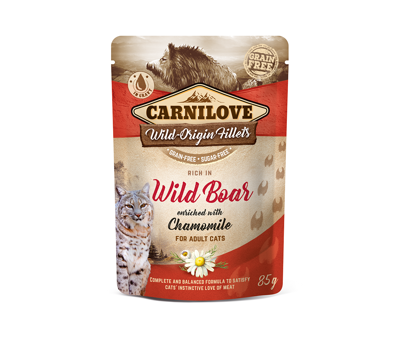 CARNILOVE Wild Boar Chamomile konservai katėms su vištiena ir šerniena 85 g paveikslėlis
