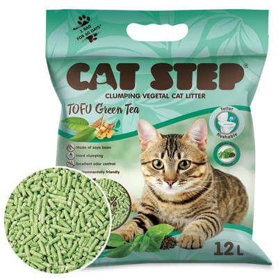 CAT STEP Tofu green tea sušokantis kraikas katėms, žaliosios arbatos kvapo, 5,4kg  12l paveikslėlis