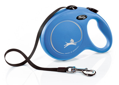 FLEXI New classic L tape automatinis pavadėlis šunims iki 50kg, juosta 5m, mėlynas paveikslėlis