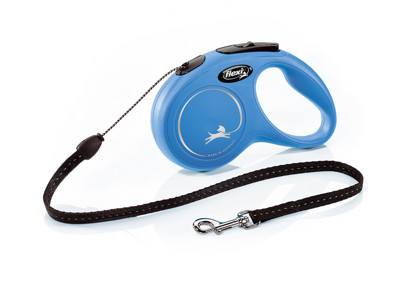 FLEXI New classic S cord automatinis pavadėlis šunims iki 12kg, virvė 5m, mėlynas paveikslėlis