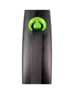 FLEXI Black design M tape automatinis pavadėlis šunims iki 25kg, juosta 5m, žalias paveikslėlis