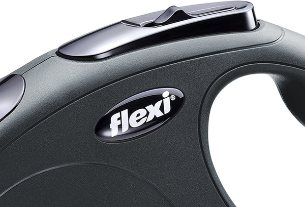 FLEXI New classic L tape automatinis pavadėlis šunims iki 50kg, juosta 5m, juodas paveikslėlis