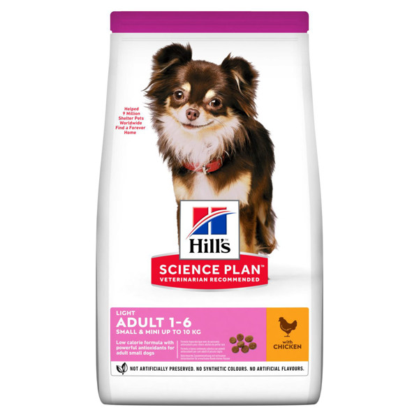 HILL'S SP Canine adult light  S&M chicken&turkey sausas maistas mažų veislių suaugusiems šunims su paukštiena, 1,5 kg paveikslėlis