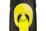 FLEXI New neon L tape automatinis pavadėlis šunims iki 50kg, juosta 5m, geltonas paveikslėlis