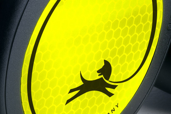 FLEXI New neon L tape automatinis pavadėlis šunims iki 50kg, juosta 5m, geltonas paveikslėlis