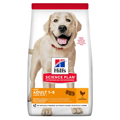 HILL'S SP Canine adult light large breed chicken sausas maistas didelių veislių suaugusiems šunims su vištiena, 14 kg paveikslėlis