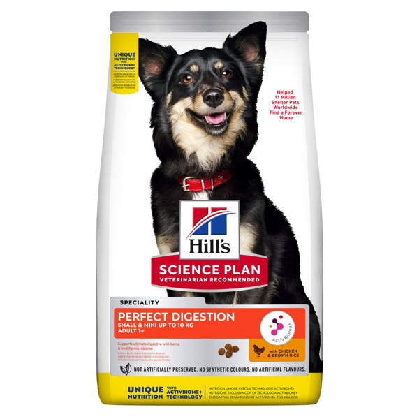HILL'S SP Canine adult perfect digestion S&M sausas maistas mažų veislių suaugusiems šunims su vištiena ir rudaisiais ryžiais 1,5kg paveikslėlis