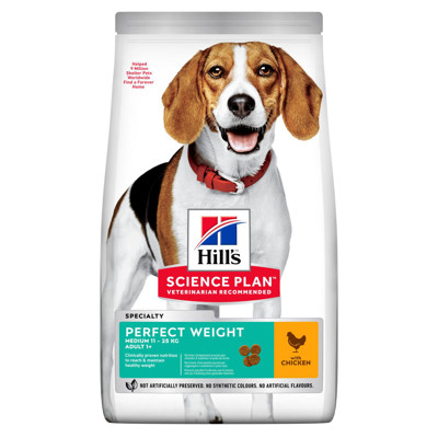 HILL'S SP Canine adult perfect weight medium sausas maistas vidutinių veislių suaugusiems šunims,  12 kg paveikslėlis